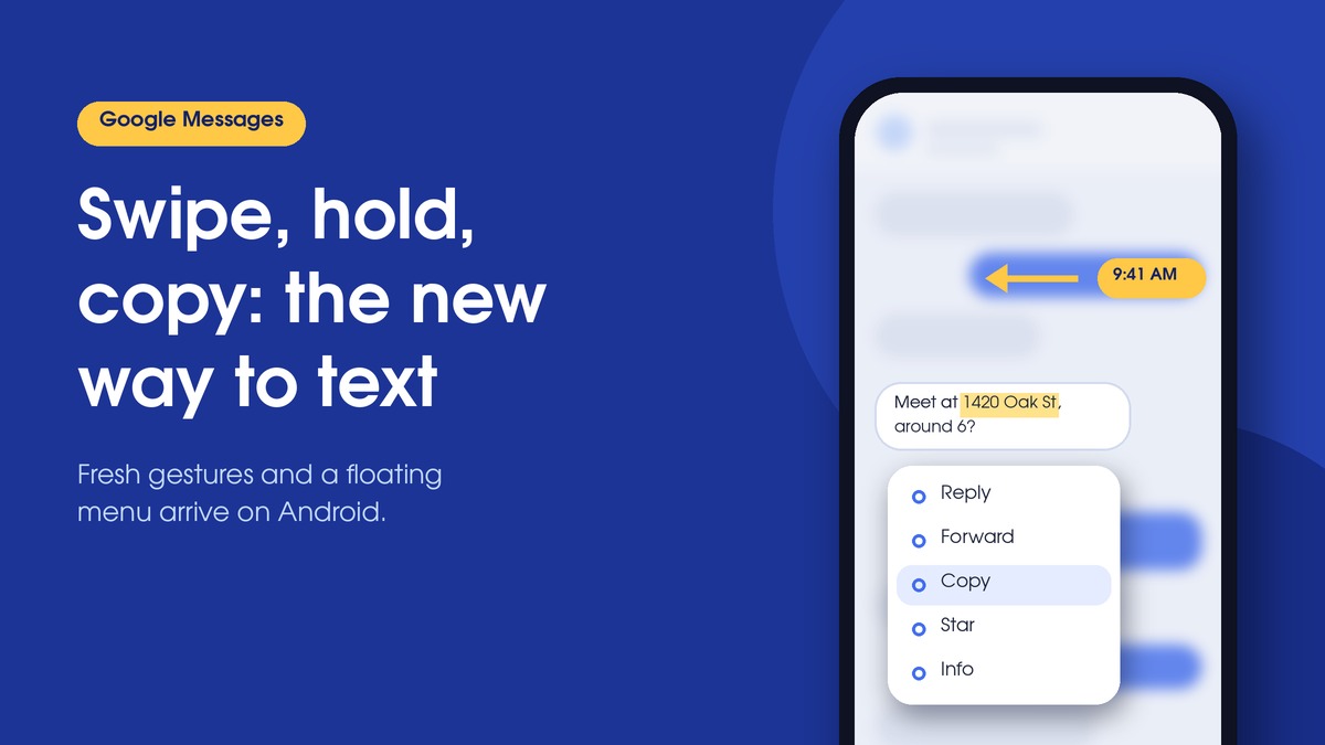 Google Messages Overhauls Swipe Gestures and Adds a Floating Long-Press Menu